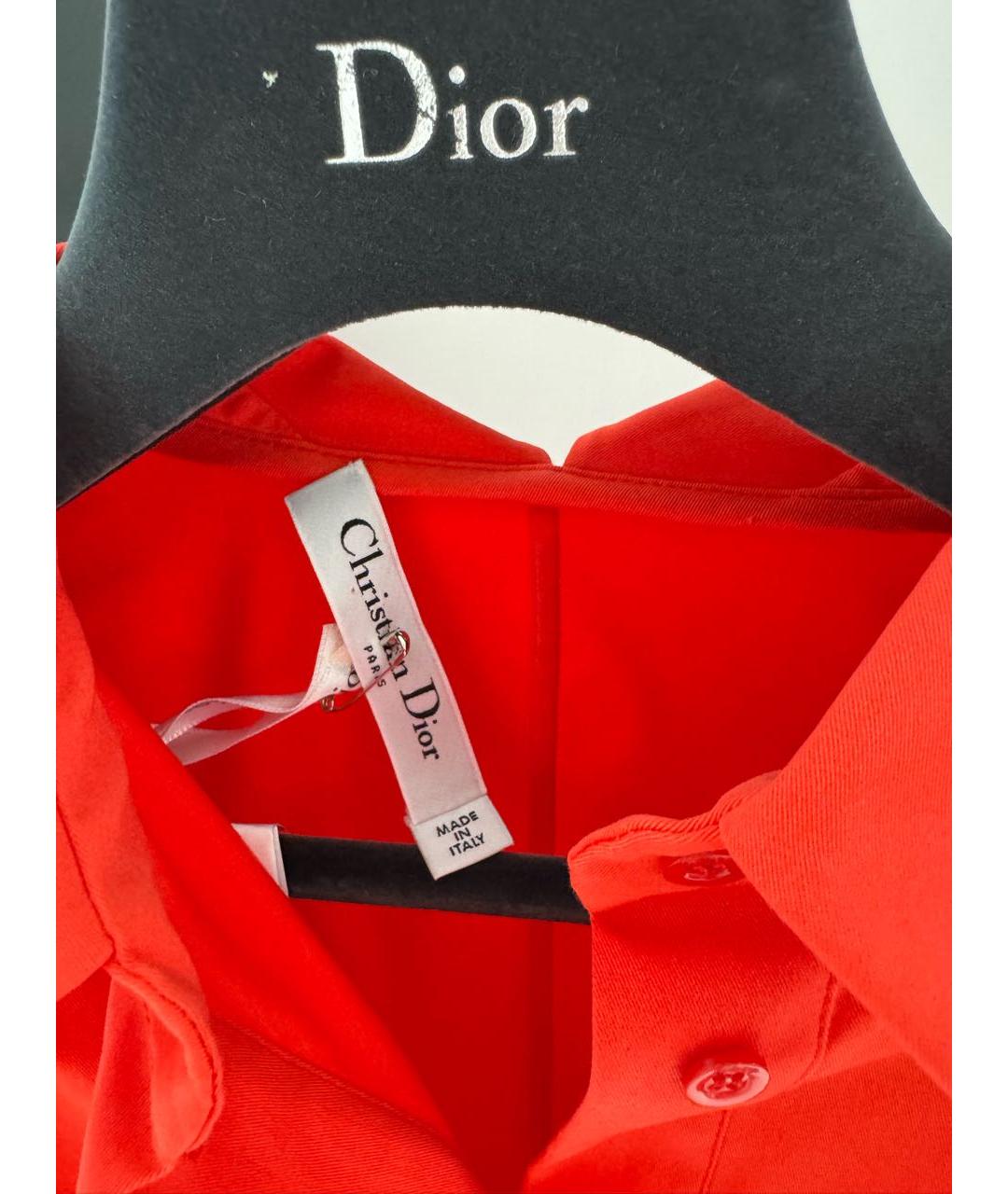 CHRISTIAN DIOR Коралловое хлопко-эластановое платье, фото 5