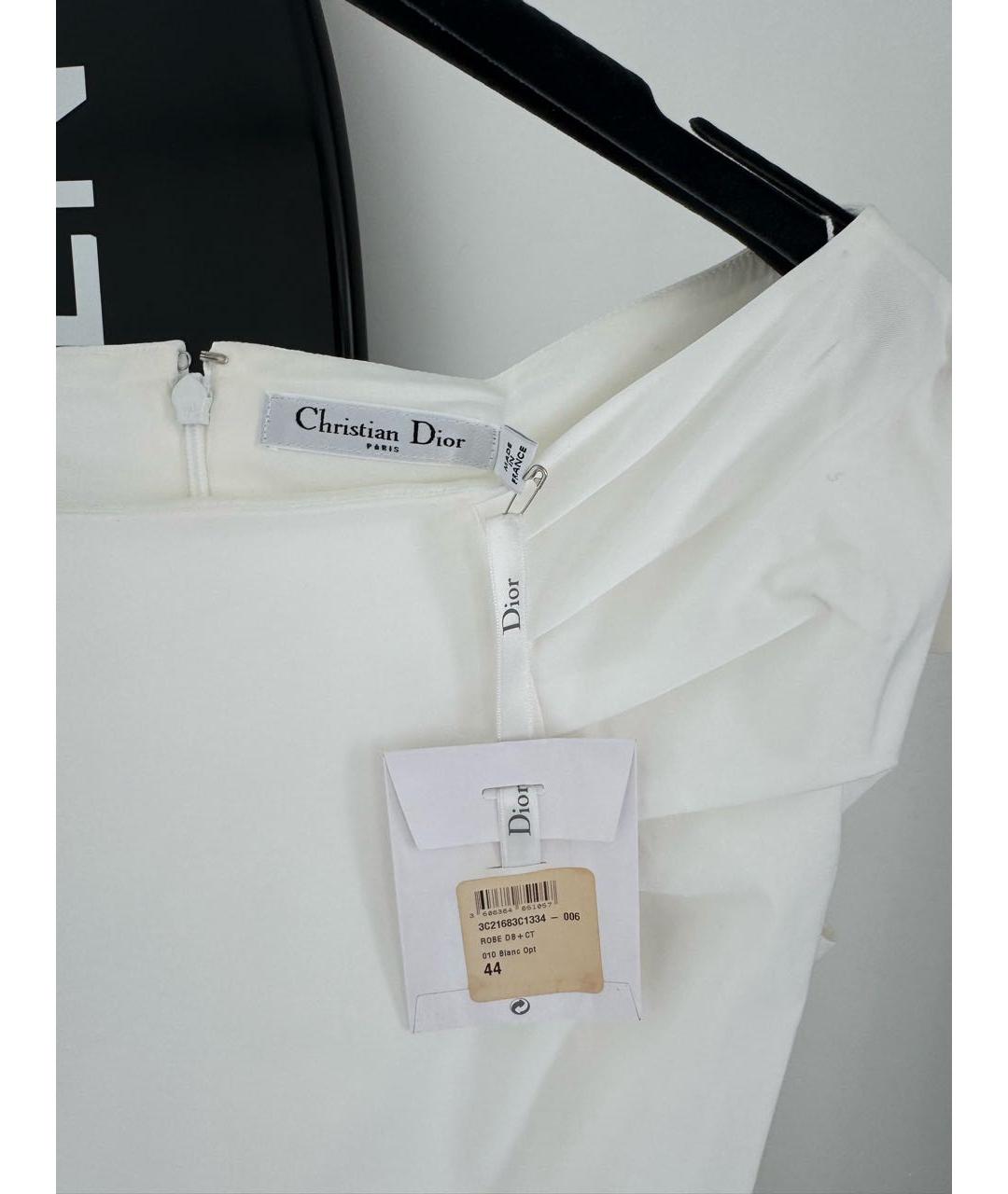 CHRISTIAN DIOR Белое хлопко-эластановое платье, фото 6