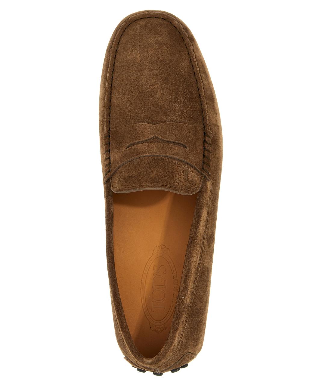 TOD'S Коричневые замшевые мокасины, фото 4
