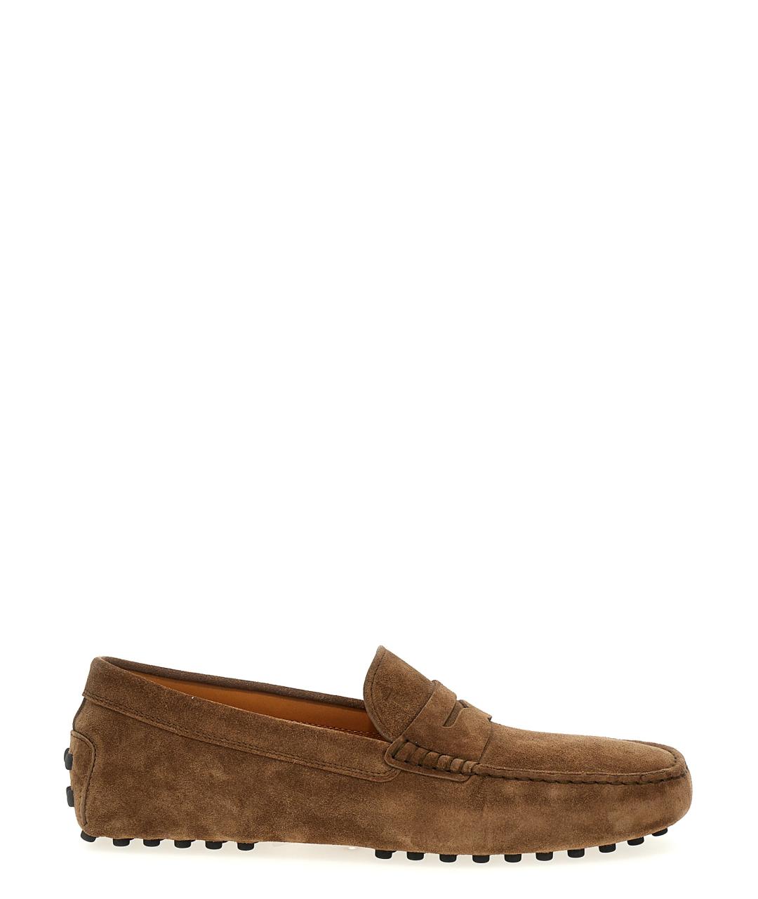 TOD'S Коричневые замшевые мокасины, фото 1