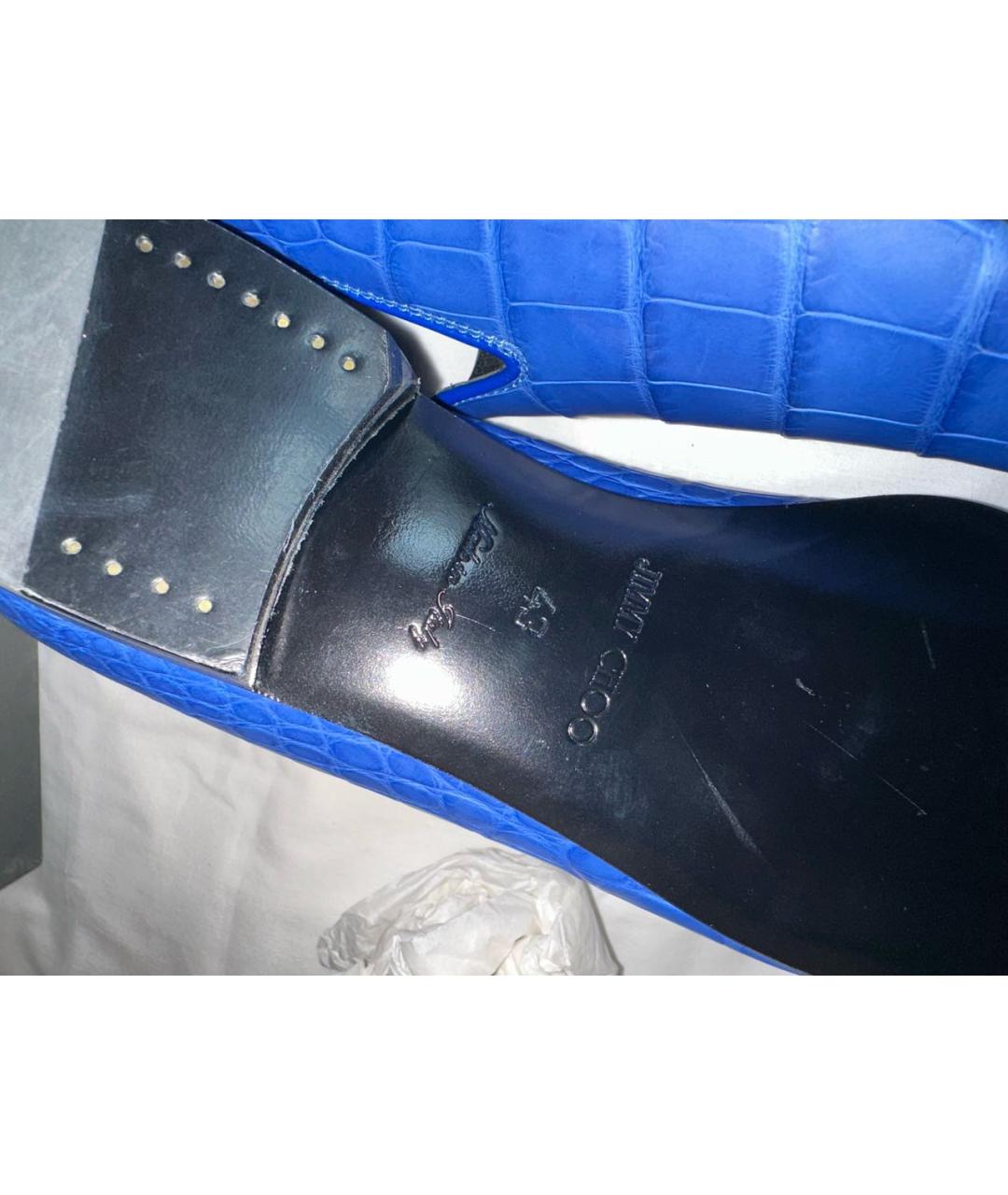JIMMY CHOO Синие кожаные лоферы, фото 4