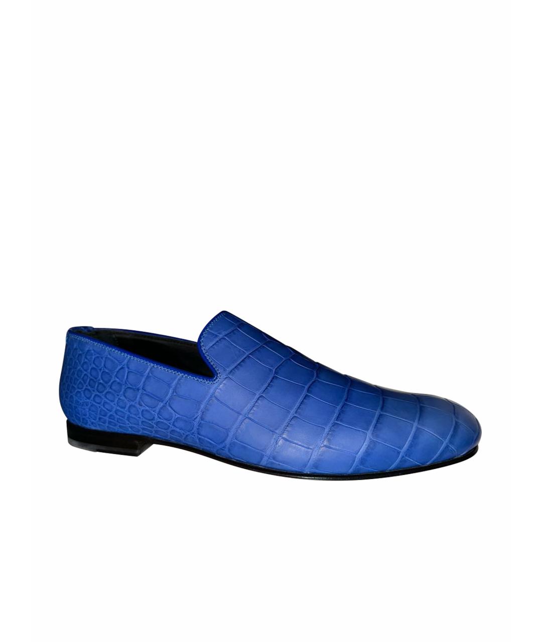 JIMMY CHOO Синие кожаные лоферы, фото 1