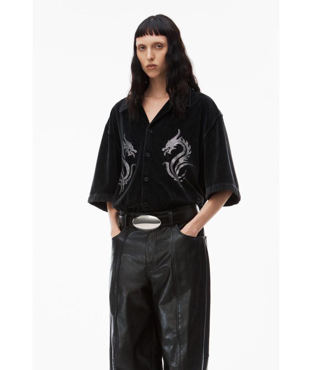 ALEXANDER WANG Черная велюровая рубашка, фото 2