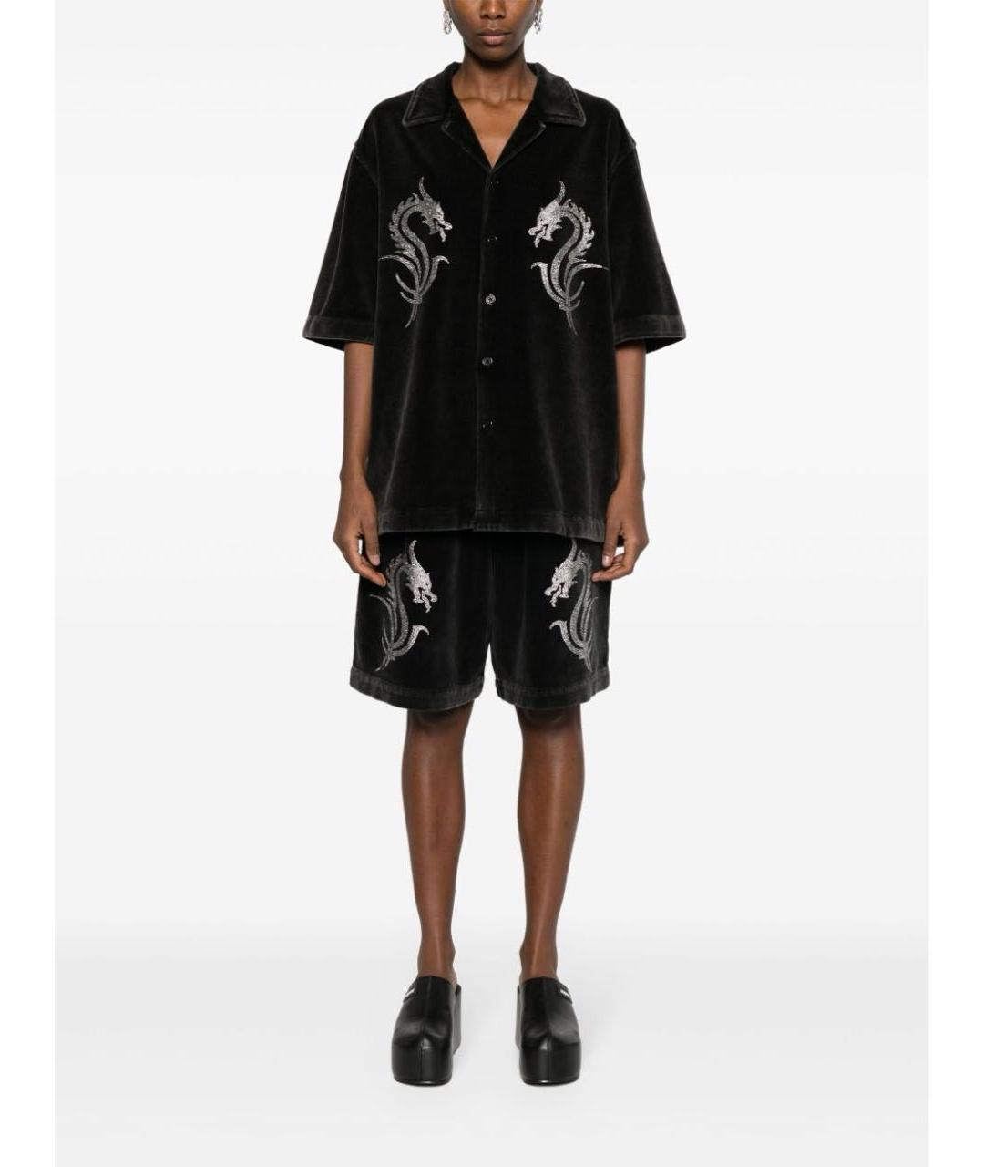 ALEXANDER WANG Черные велюровые шорты, фото 3