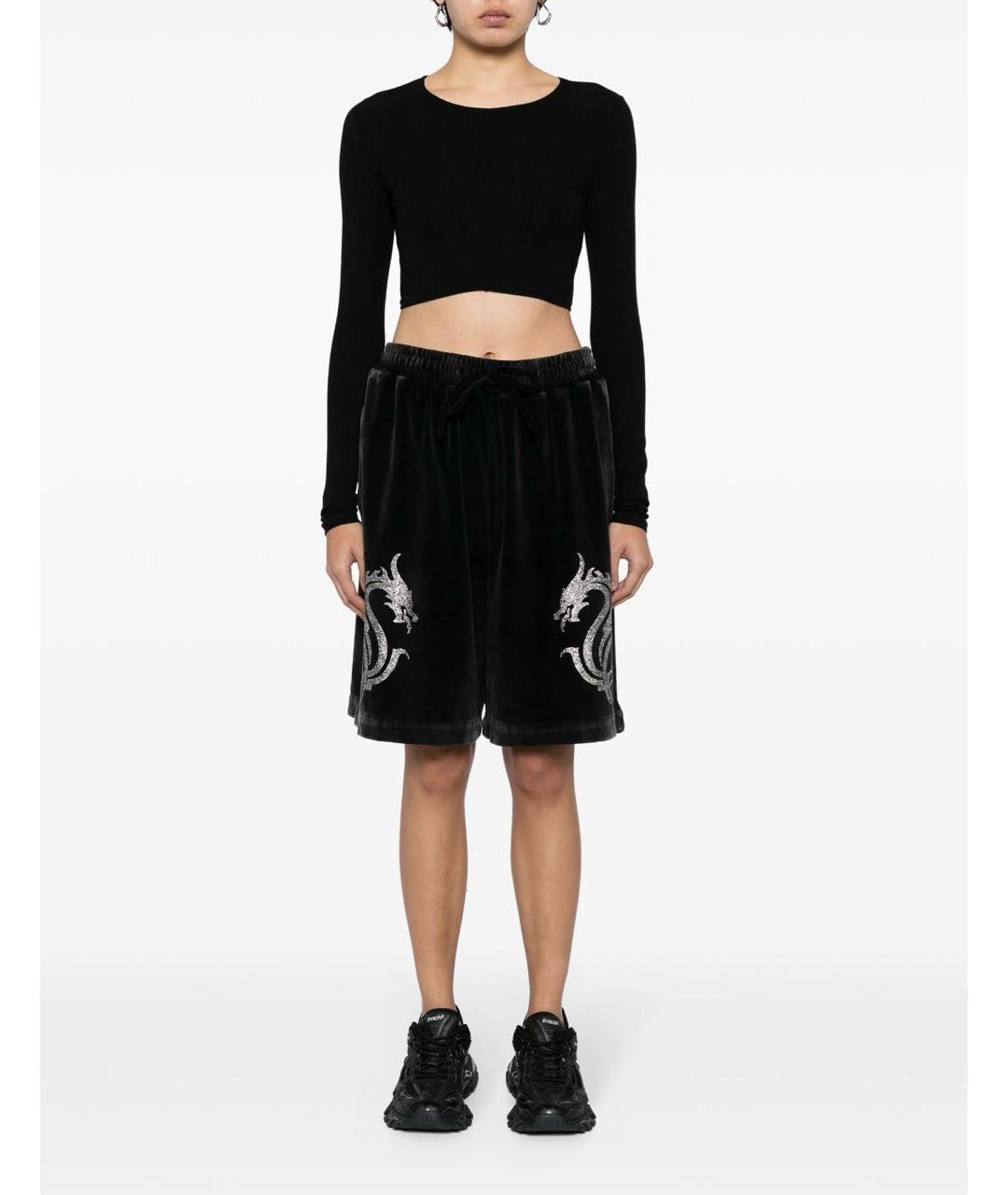 ALEXANDER WANG Черные велюровые шорты, фото 5