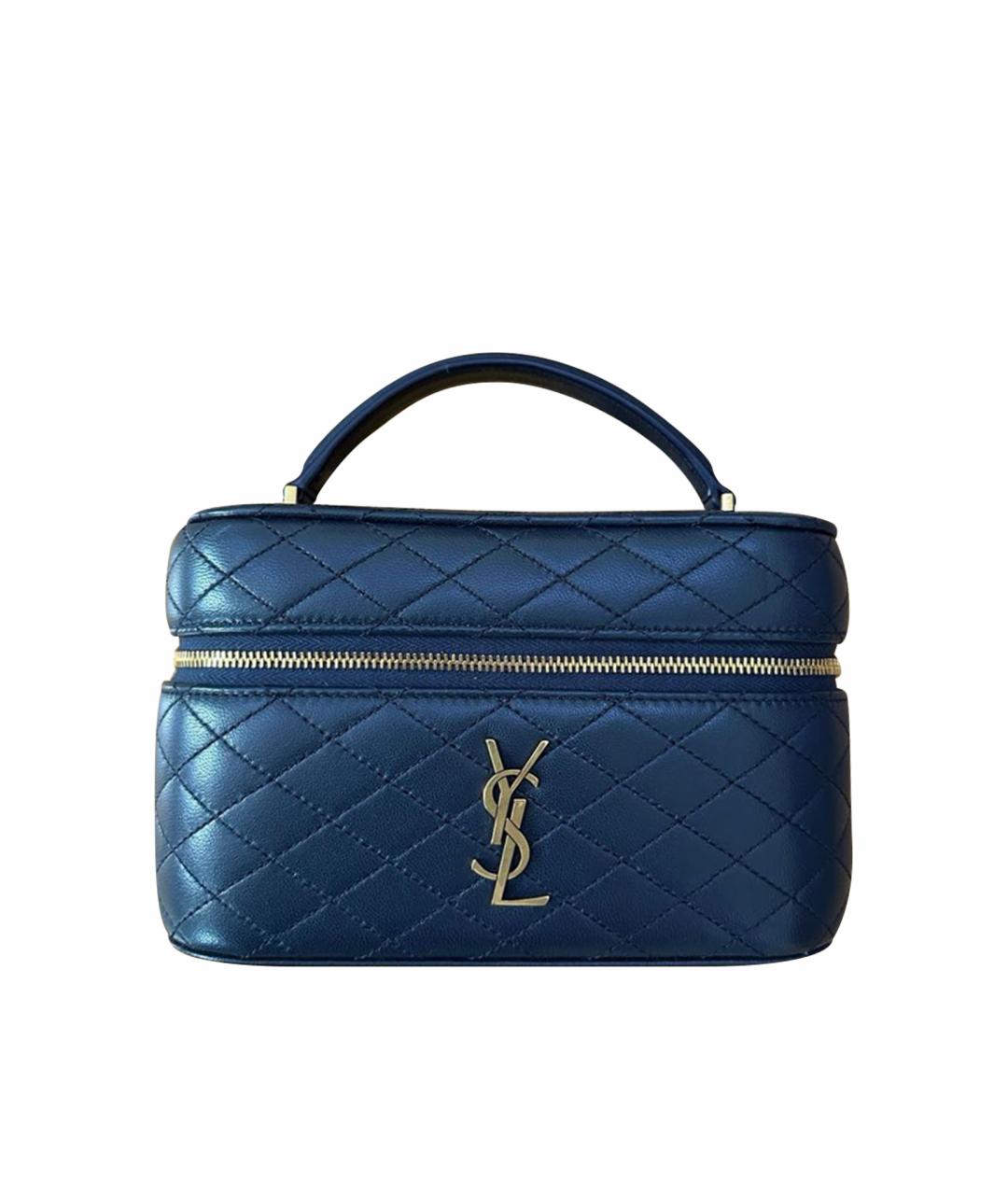 SAINT LAURENT Темно-синяя кожаная сумка через плечо, фото 1