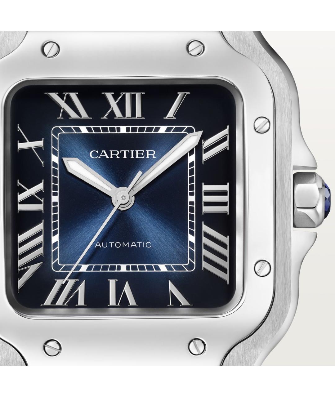 CARTIER Темно-синие металлические часы, фото 8
