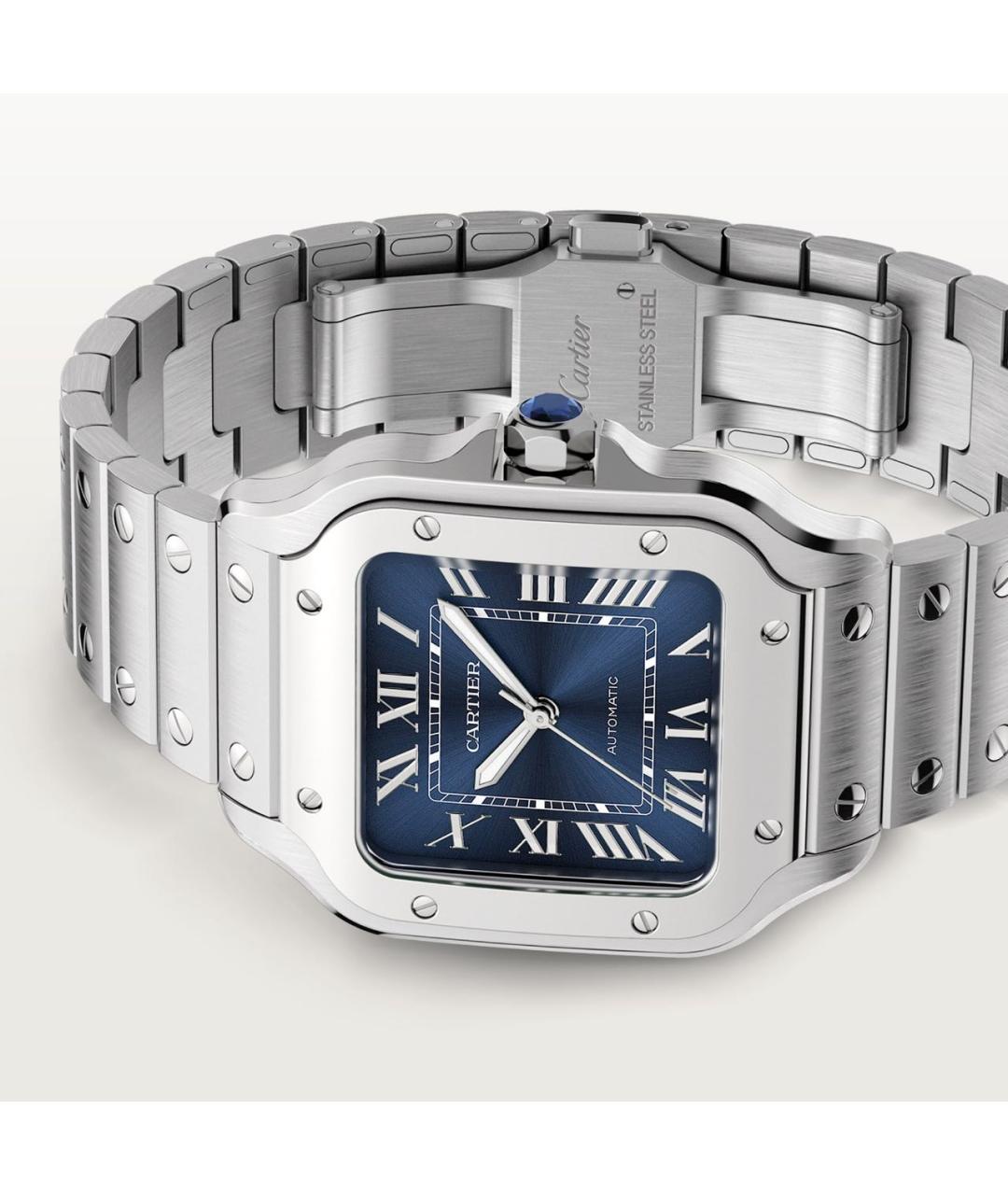CARTIER Темно-синие металлические часы, фото 7