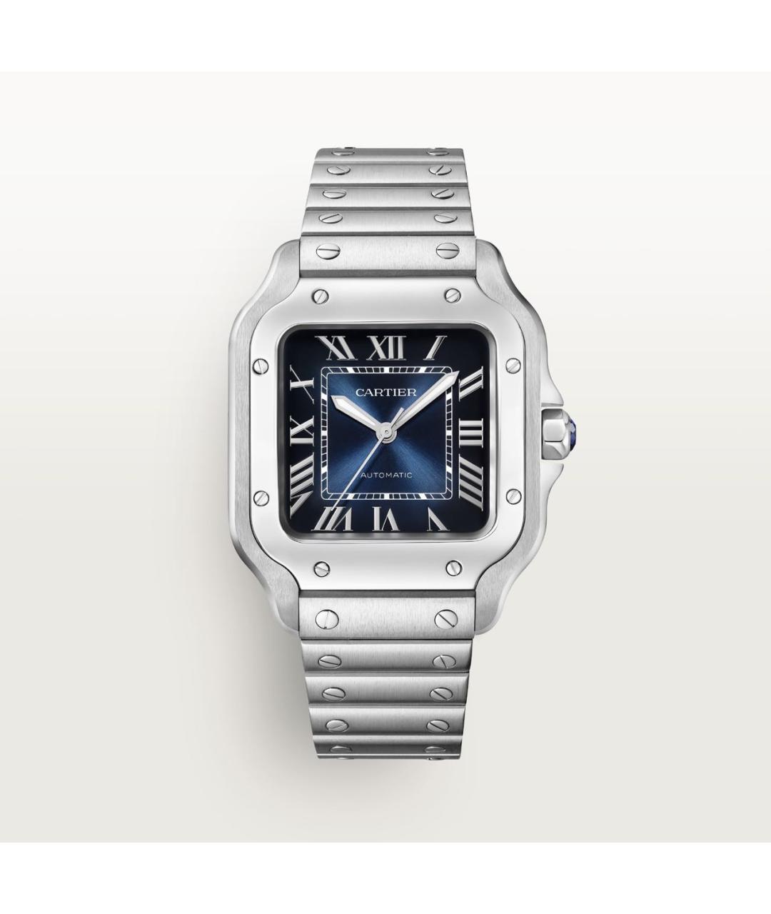 CARTIER Темно-синие металлические часы, фото 9