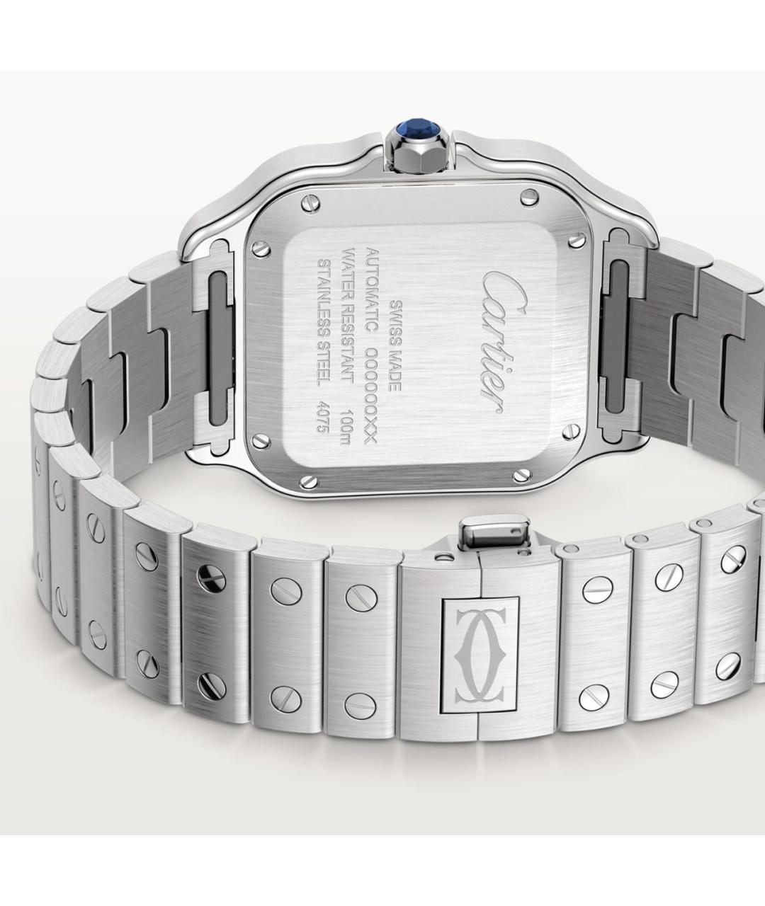 CARTIER Темно-синие металлические часы, фото 4