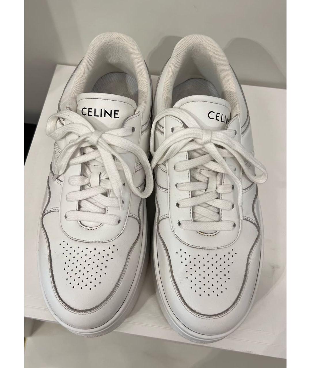 CELINE Белые кожаные кеды, фото 2