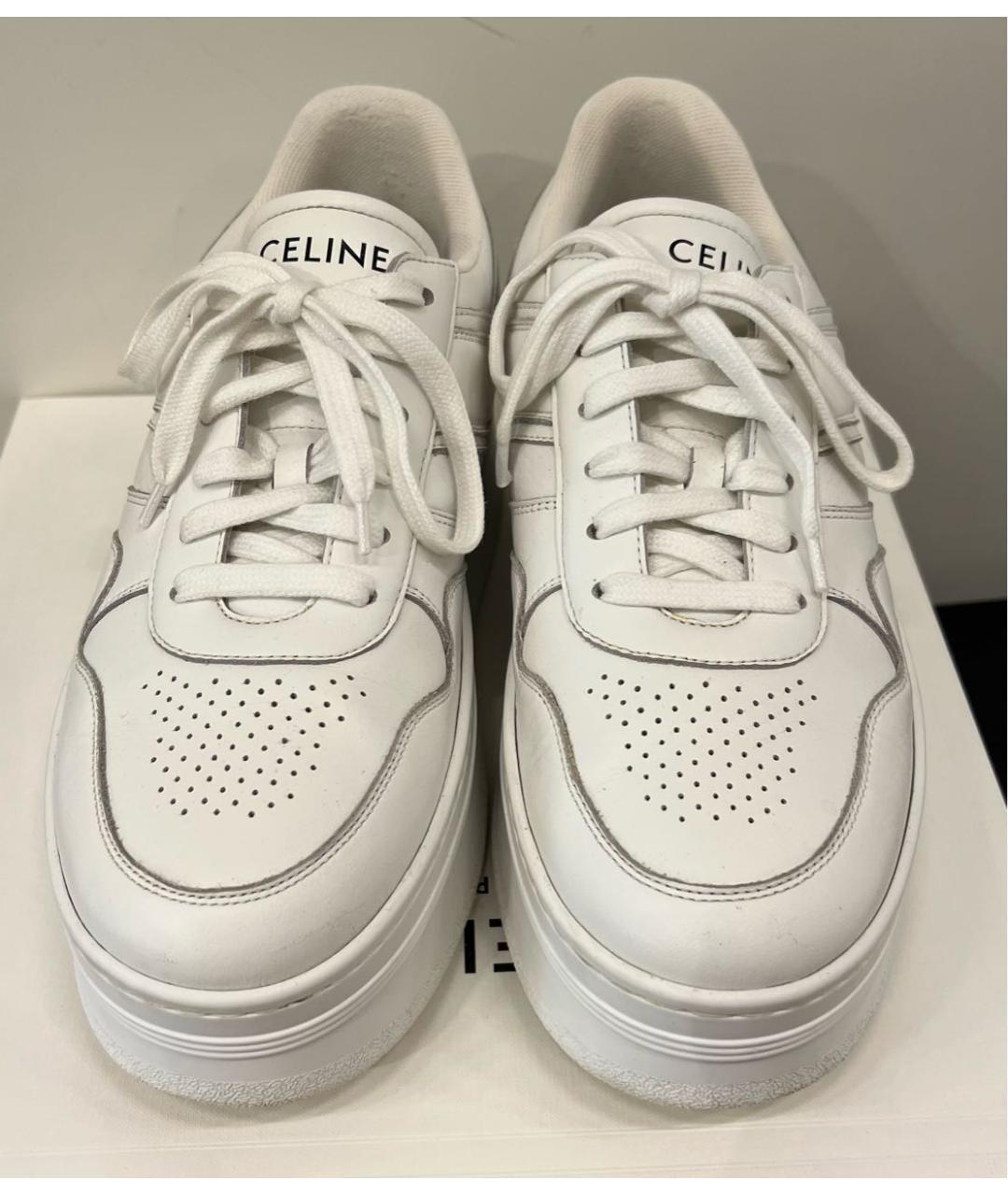 CELINE Белые кожаные кеды, фото 3