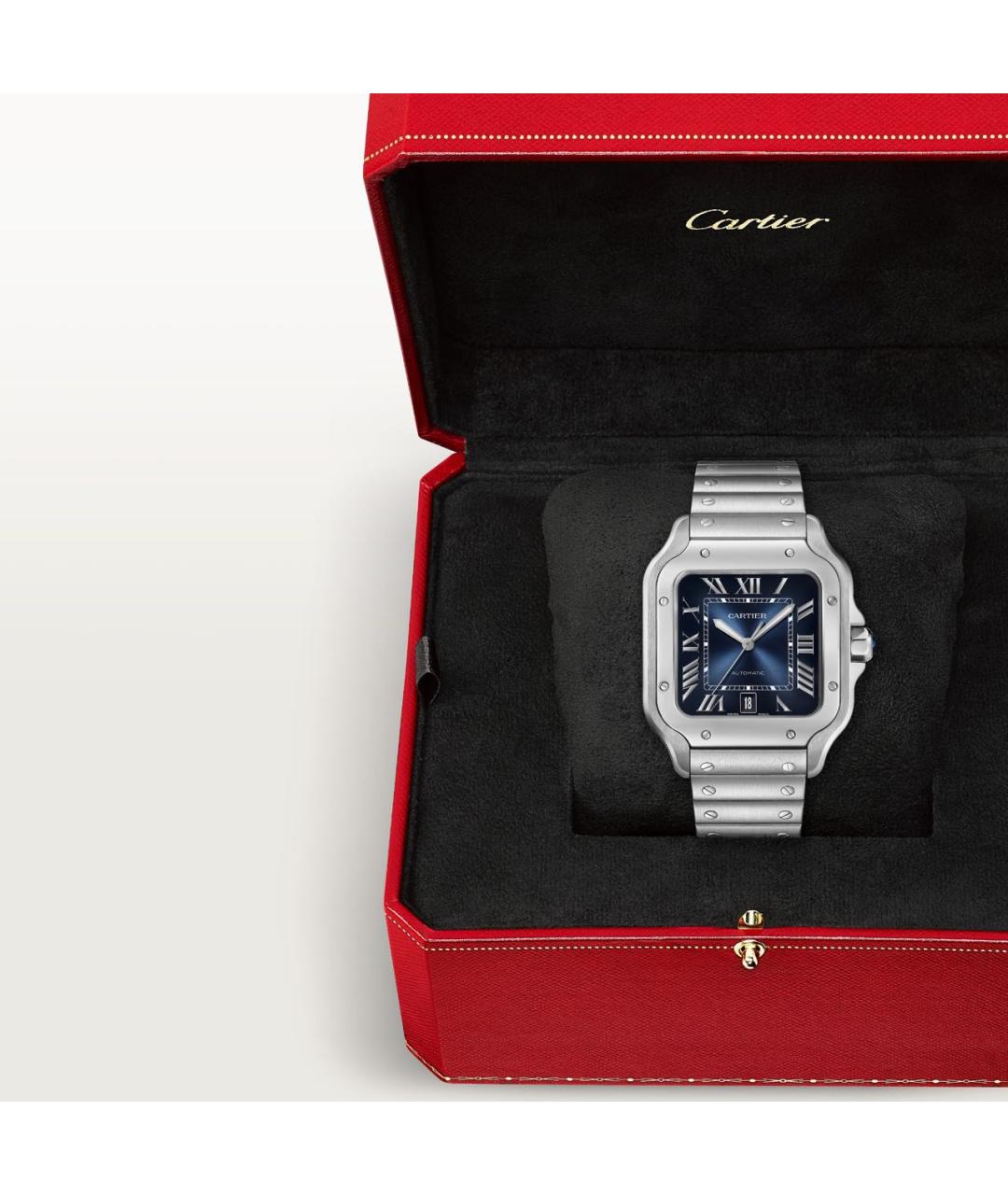 CARTIER Темно-синие металлические часы, фото 8