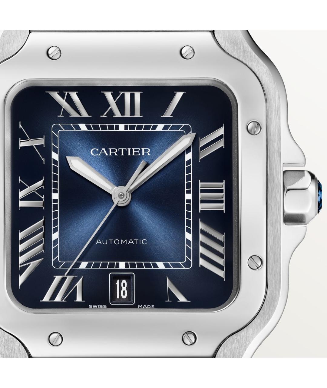 CARTIER Темно-синие металлические часы, фото 7