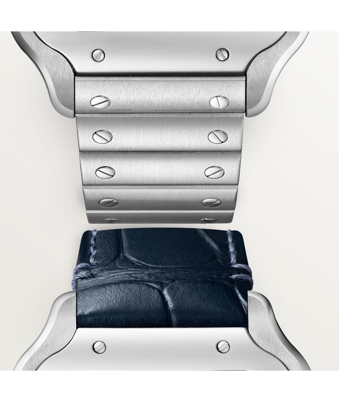 CARTIER Темно-синие металлические часы, фото 4