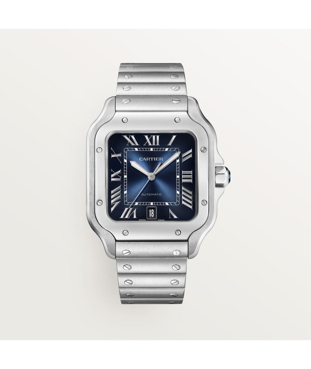 CARTIER Темно-синие металлические часы, фото 9
