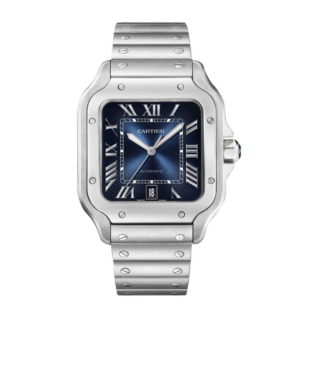 CARTIER Темно-синие металлические часы, фото 1