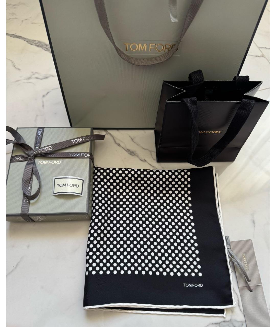 TOM FORD Черный шелковый платок, фото 7
