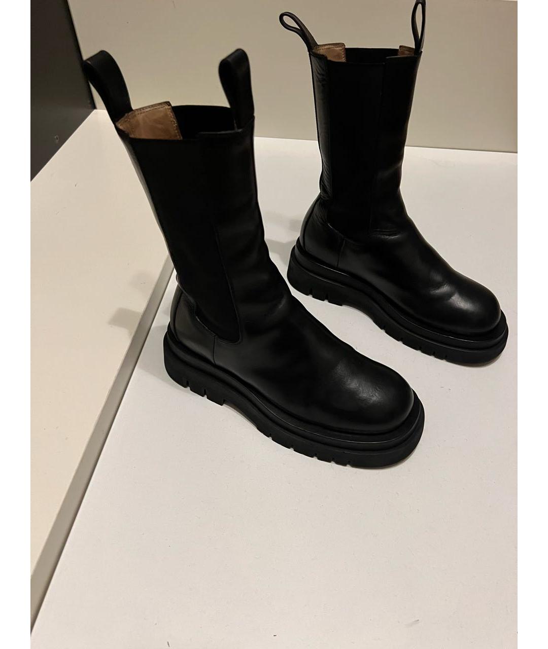 BOTTEGA VENETA Черные кожаные сапоги, фото 7