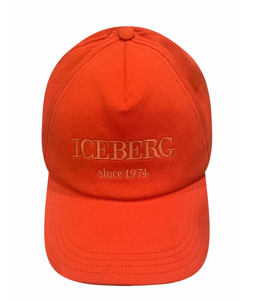 ICEBERG Оранжевая хлопковая кепка/бейсболка, фото 1