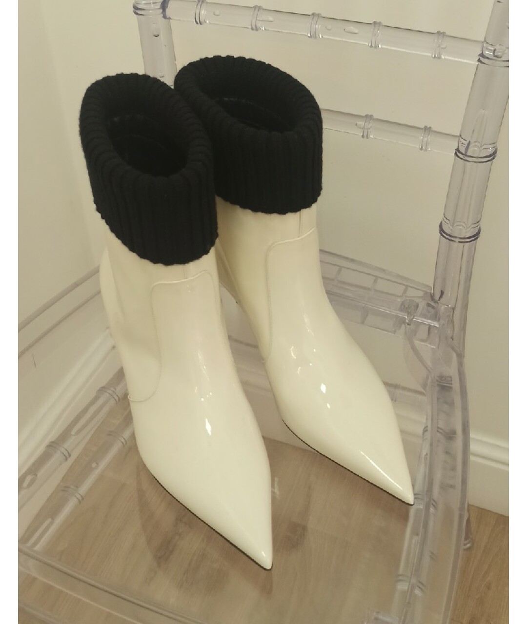 CHRISTIAN DIOR Белые ботильоны из лакированной кожи, фото 5