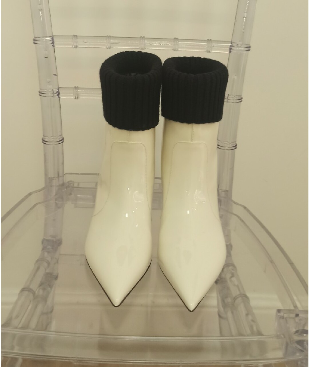 CHRISTIAN DIOR Белые ботильоны из лакированной кожи, фото 2