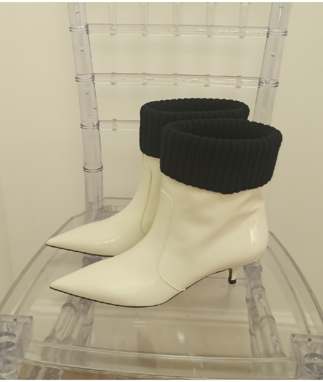 CHRISTIAN DIOR Белые ботильоны из лакированной кожи, фото 4