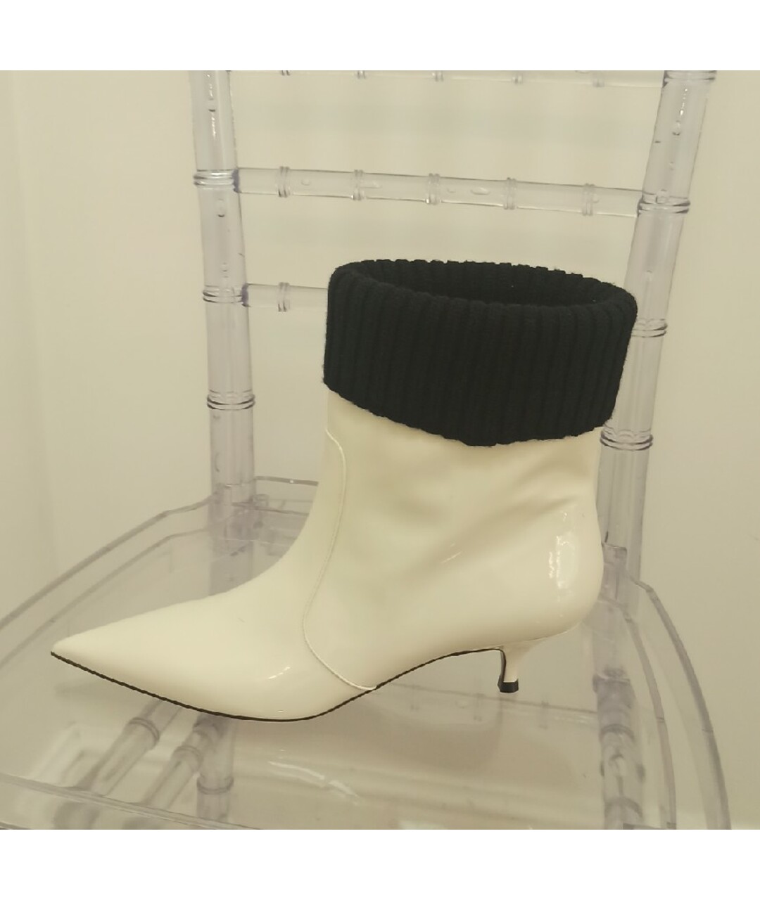 CHRISTIAN DIOR Белые ботильоны из лакированной кожи, фото 7