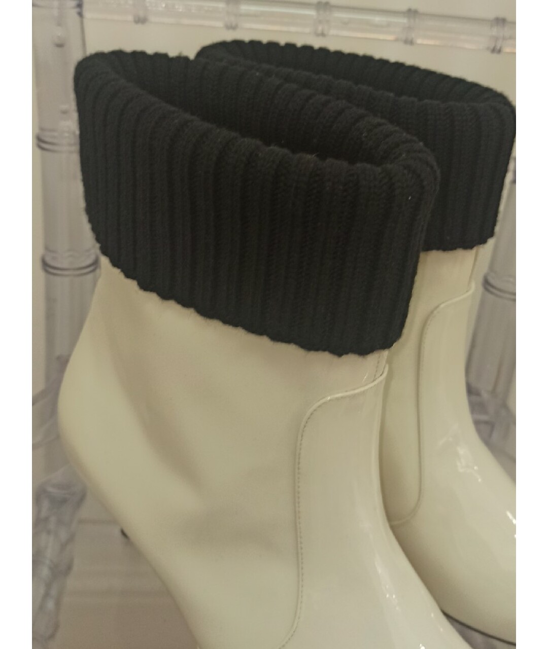 CHRISTIAN DIOR Белые ботильоны из лакированной кожи, фото 6