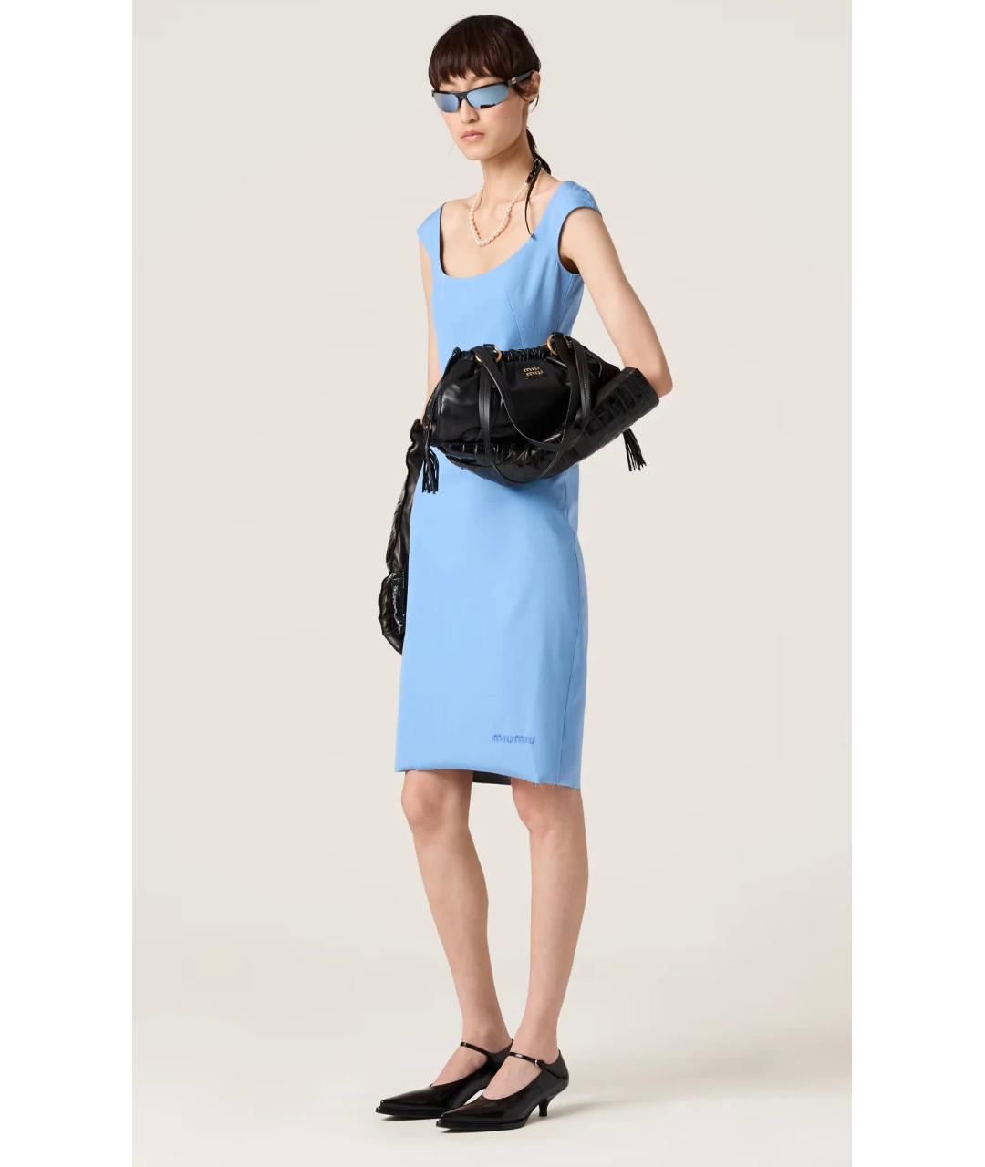MIU MIU Голубое коктейльное платье, фото 2