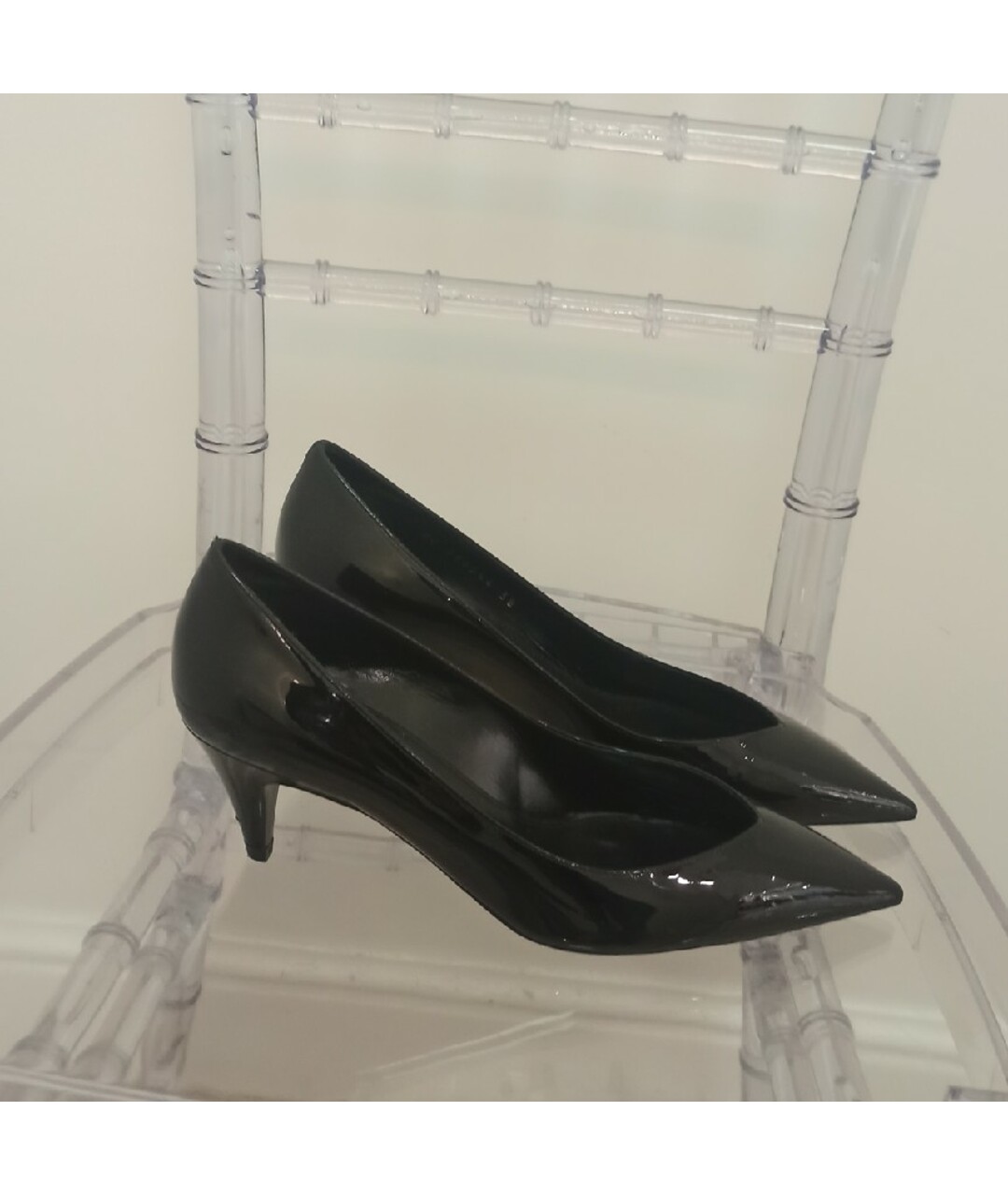 SAINT LAURENT Черные туфли из лакированной кожи, фото 5