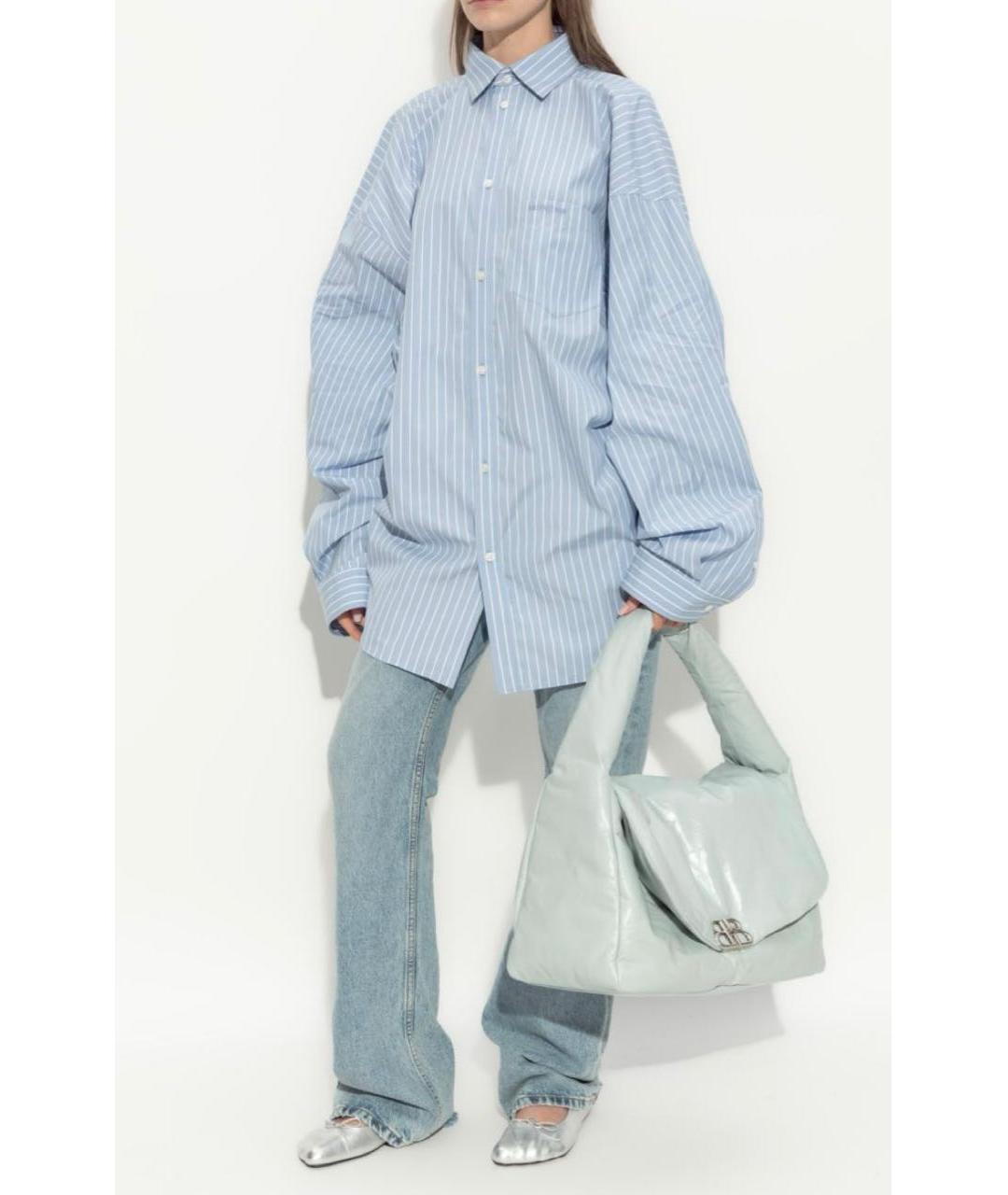 BALENCIAGA Голубая хлопковая рубашка, фото 4