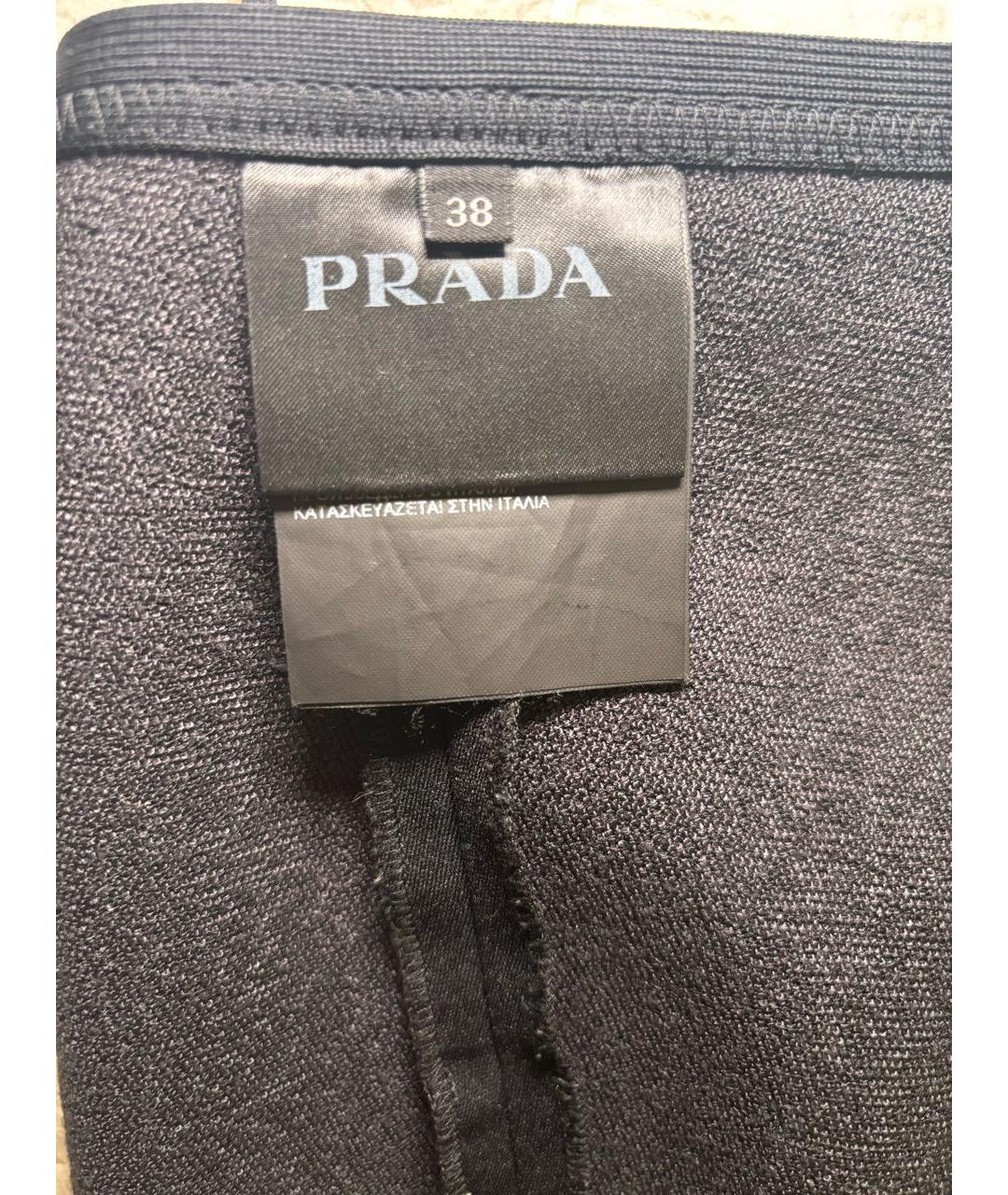 PRADA Черные синтетические брюки узкие, фото 3