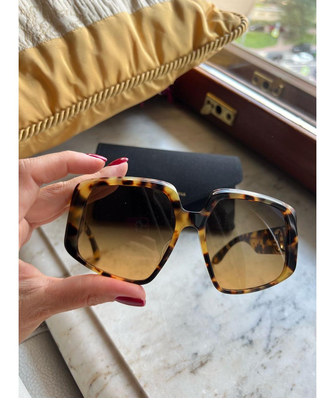 DOLCE&GABBANA Коричневые пластиковые солнцезащитные очки, фото 7