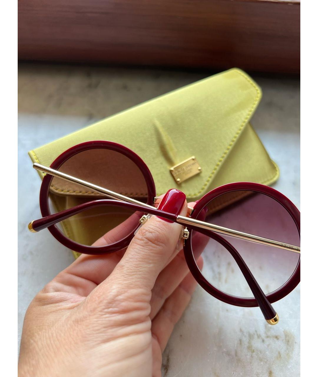 DOLCE&GABBANA Коричневые металлические солнцезащитные очки, фото 2