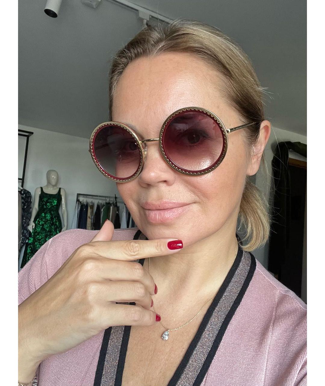 DOLCE&GABBANA Коричневые металлические солнцезащитные очки, фото 4