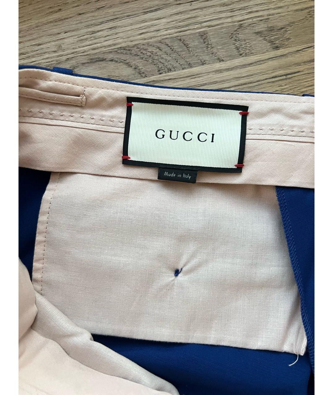 GUCCI Темно-синие шерстяные бриджи, фото 6