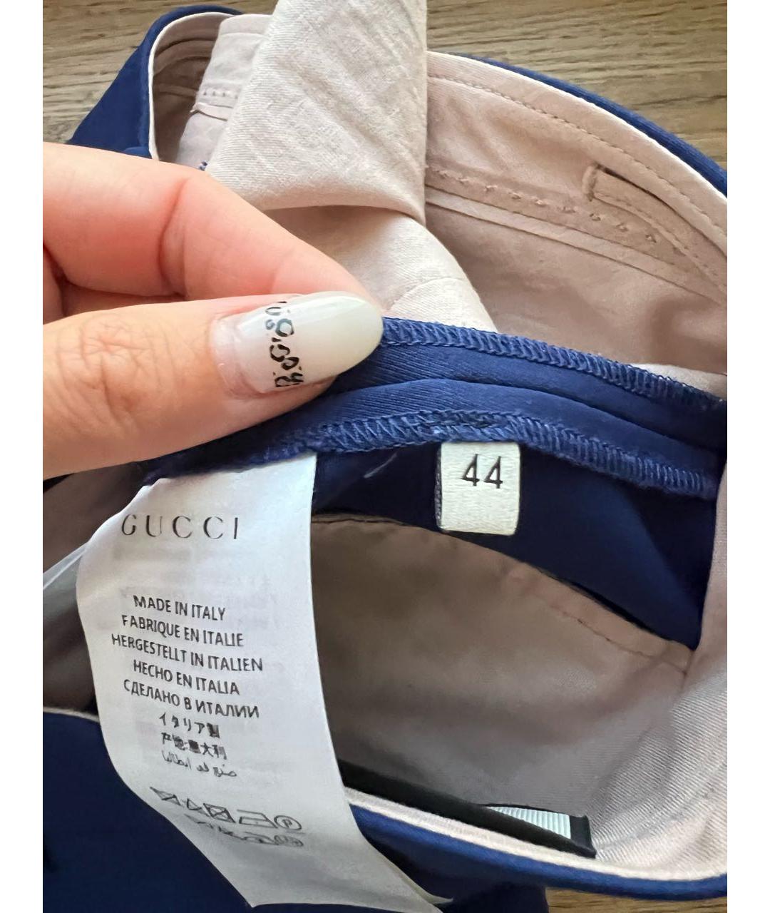 GUCCI Темно-синие шерстяные бриджи, фото 8