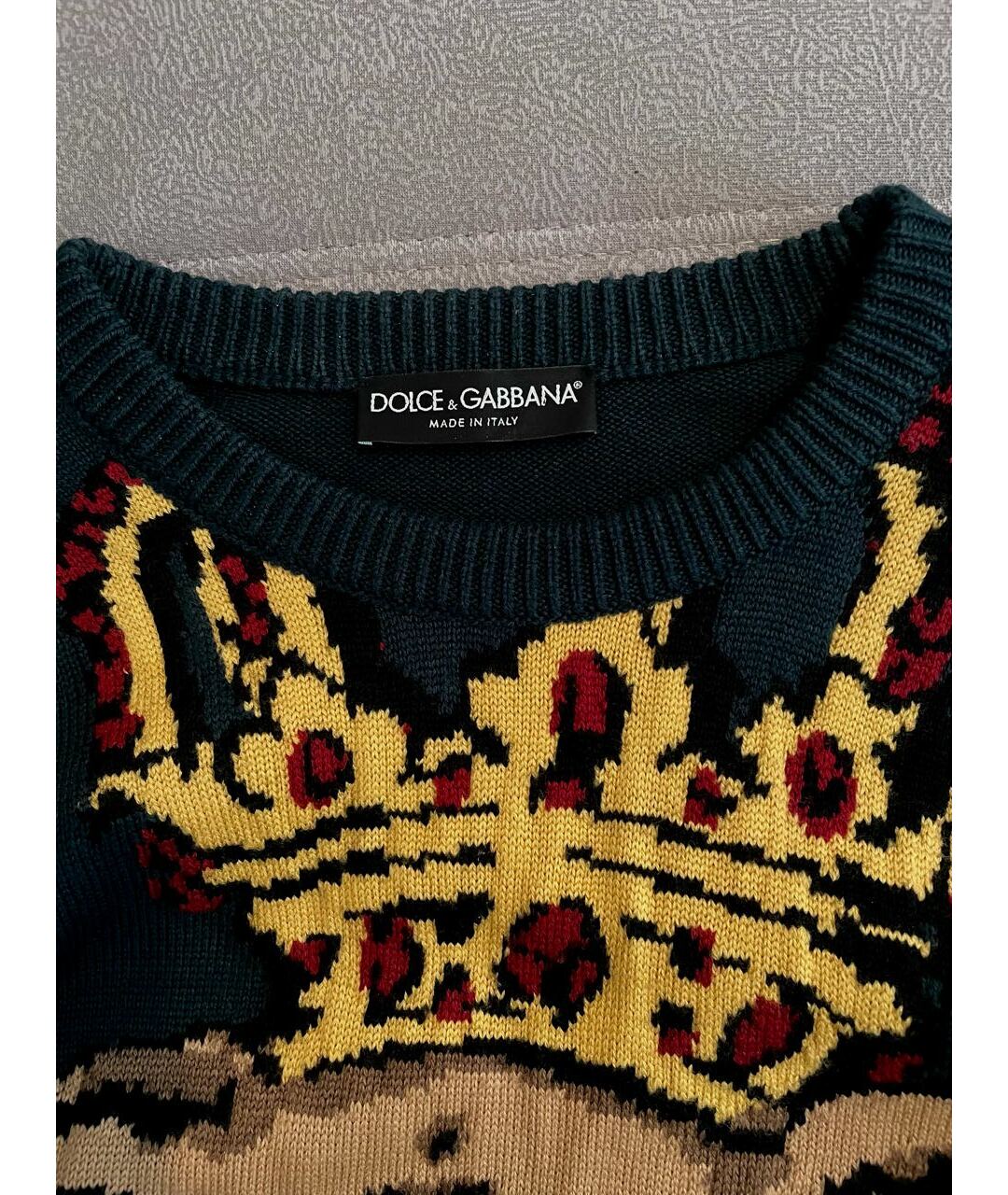 DOLCE&GABBANA Зеленый шерстяной джемпер / свитер, фото 3