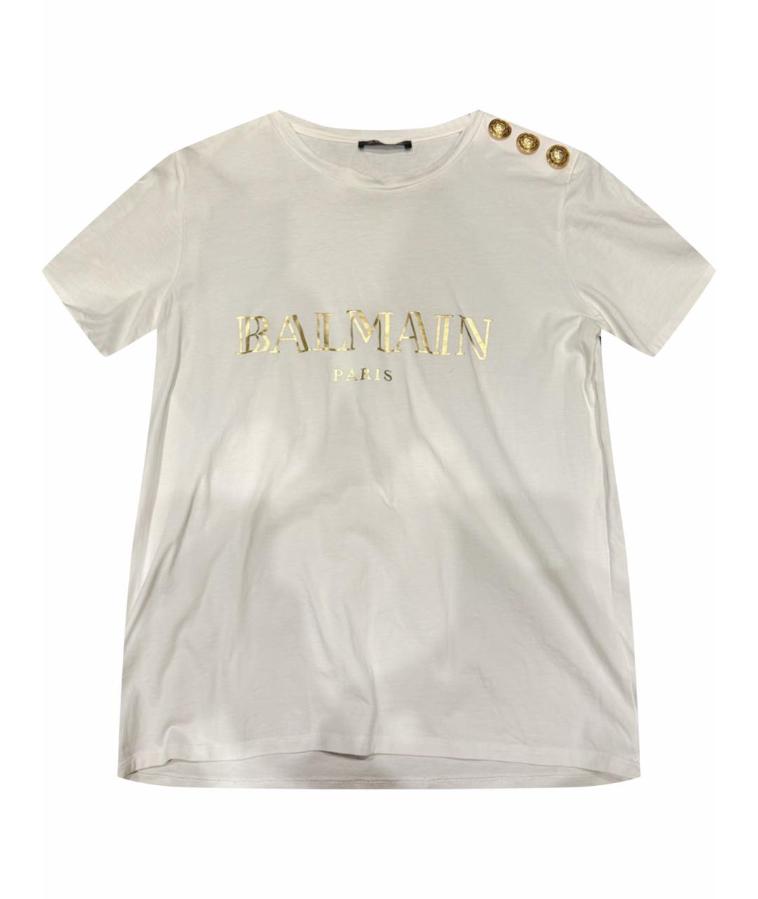 BALMAIN Белая хлопковая футболка, фото 1