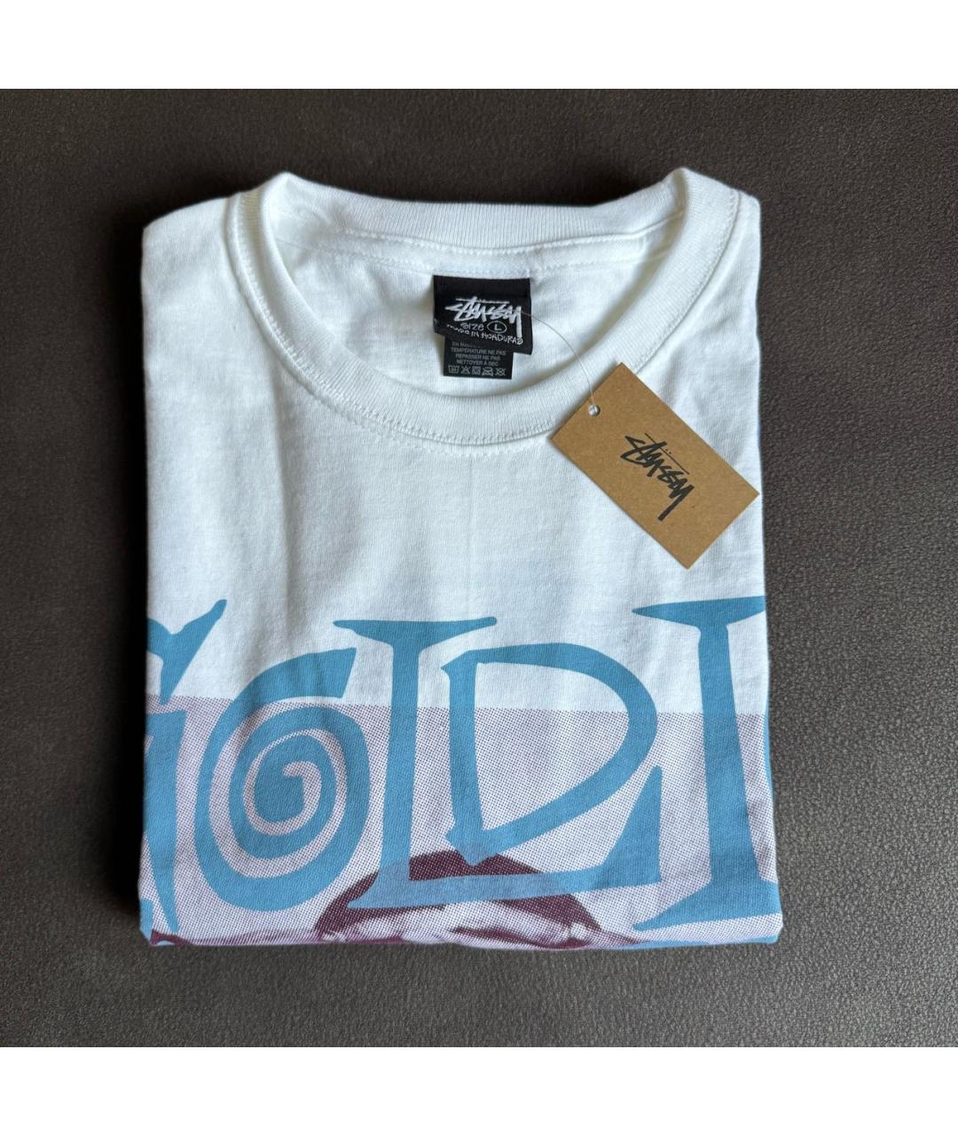 STUSSY Белая хлопковая футболка, фото 3