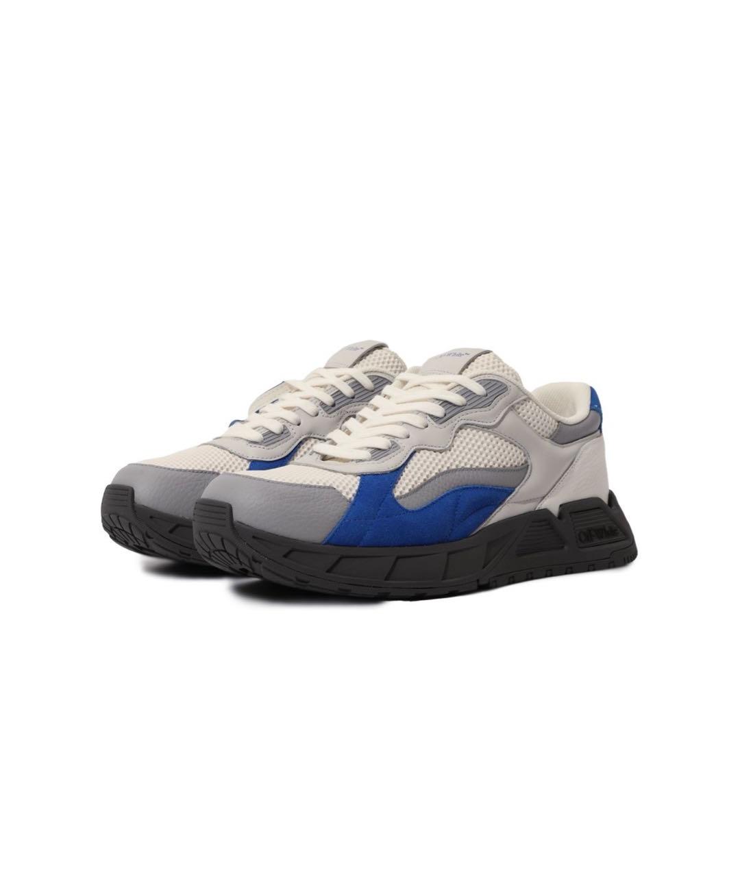 OFF-WHITE Серые кожаные низкие кроссовки / кеды, фото 2