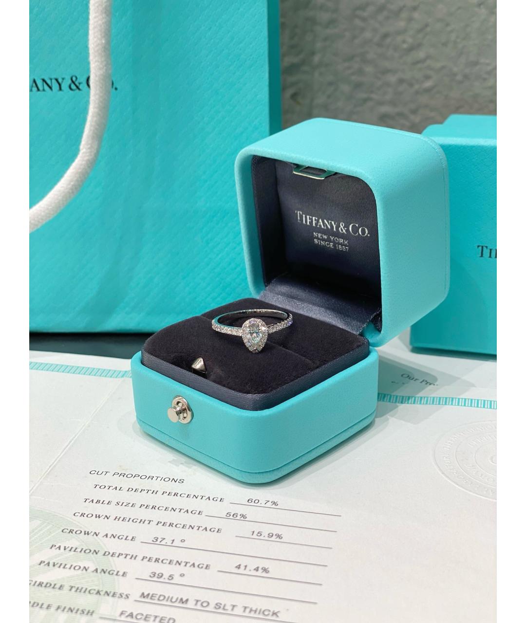 TIFFANY&CO Серебряное платиновое кольцо, фото 9