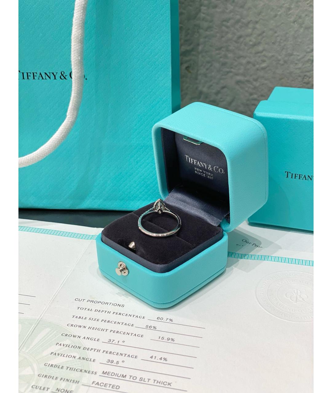 TIFFANY&CO Серебряное платиновое кольцо, фото 4