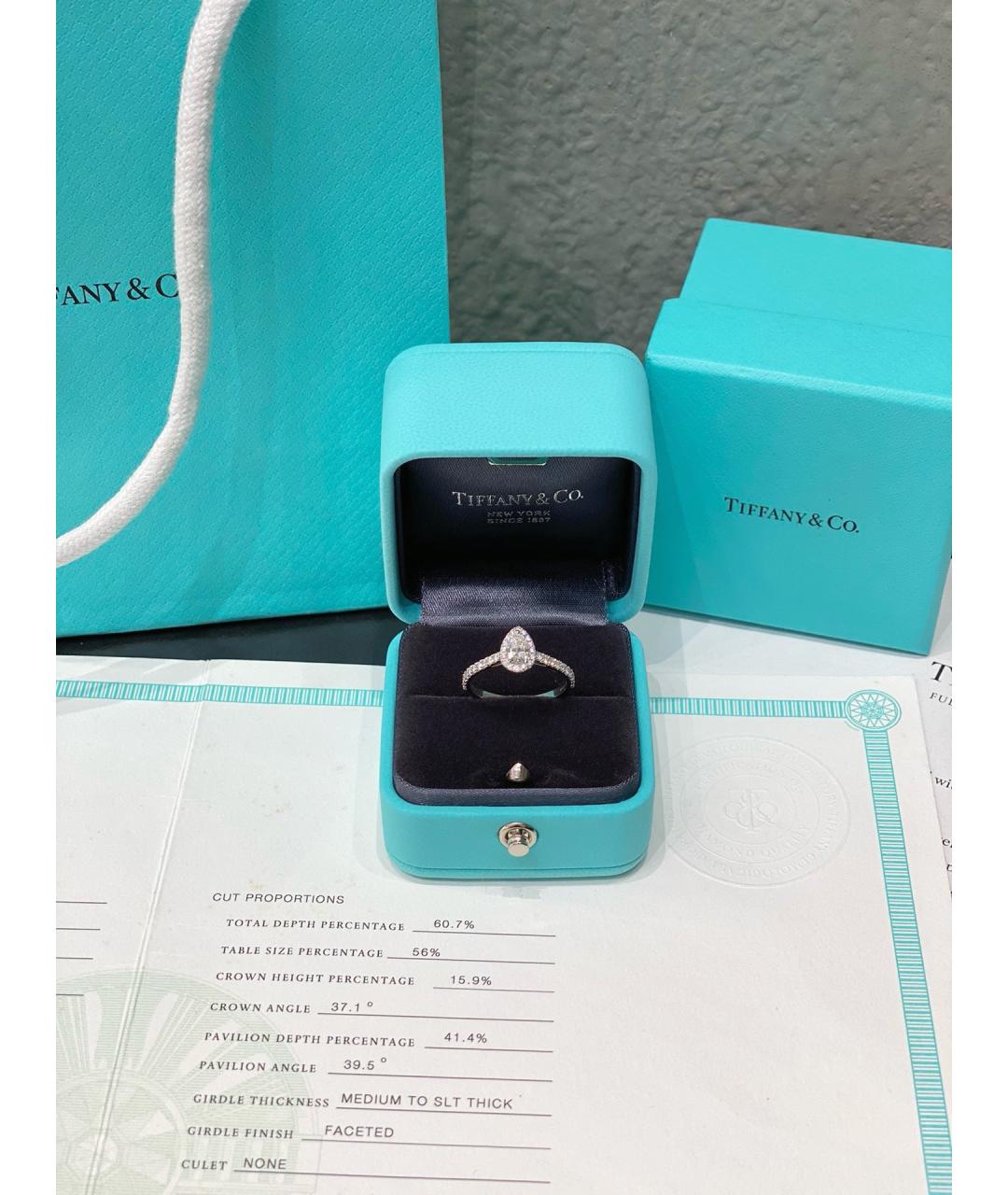 TIFFANY&CO Серебряное платиновое кольцо, фото 7