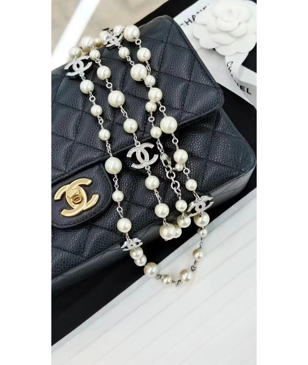 CHANEL Серебряное жемчужное колье, фото 3