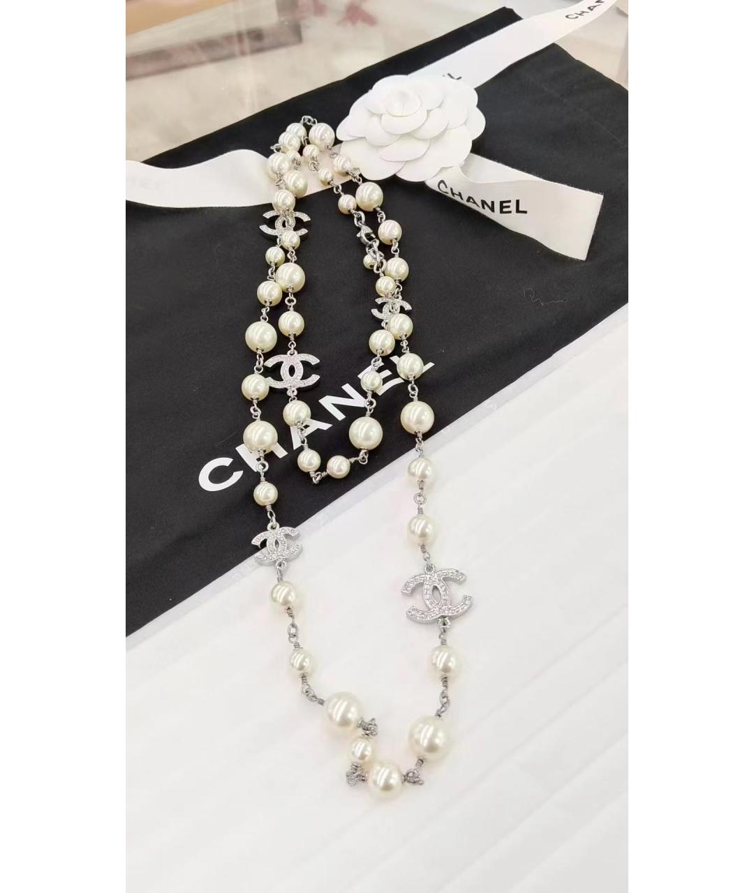 CHANEL Серебряное жемчужное колье, фото 5