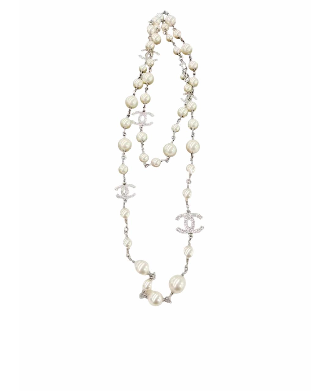CHANEL Серебряное жемчужное колье, фото 1