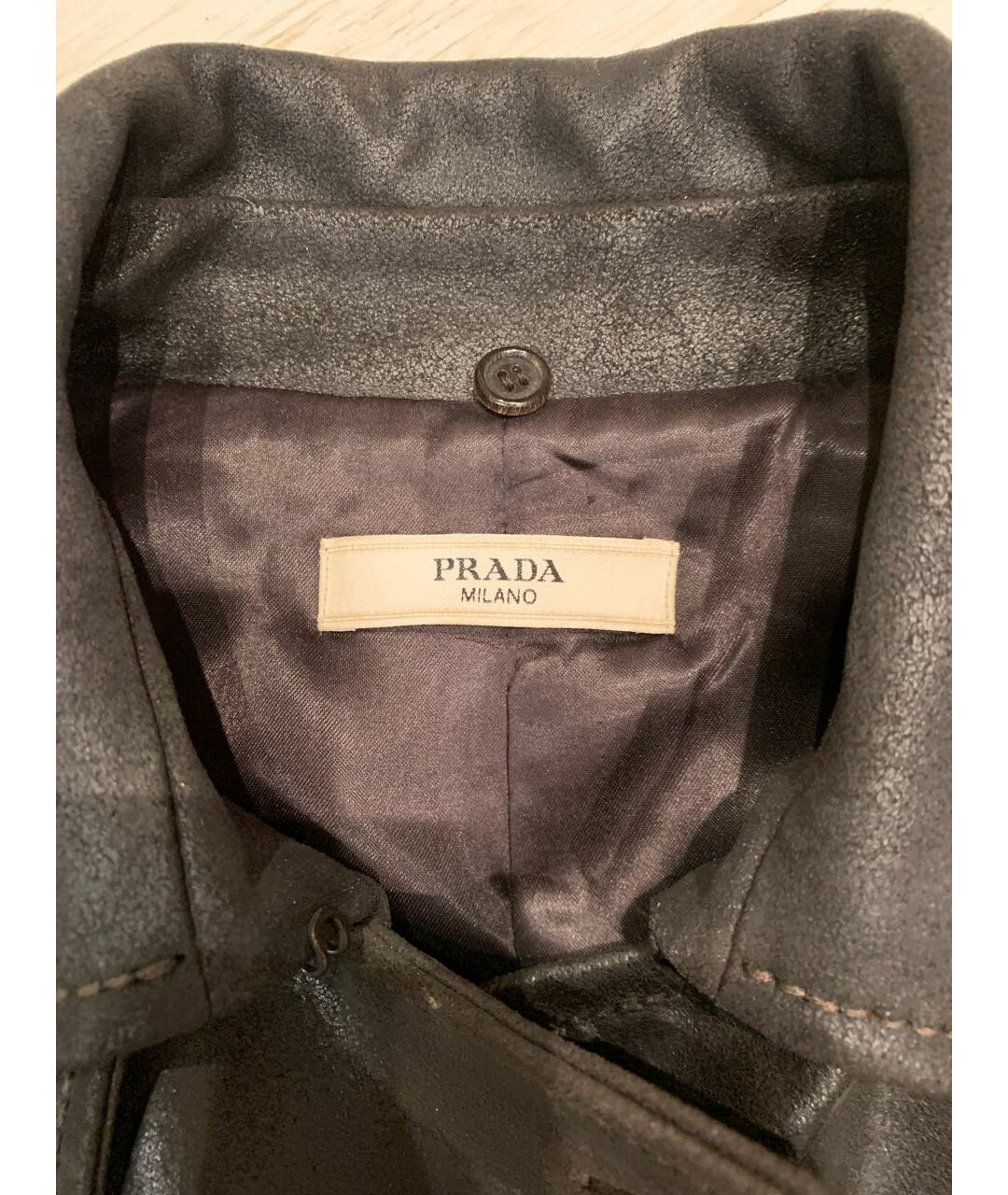 PRADA Коричневая кожаная куртка, фото 5