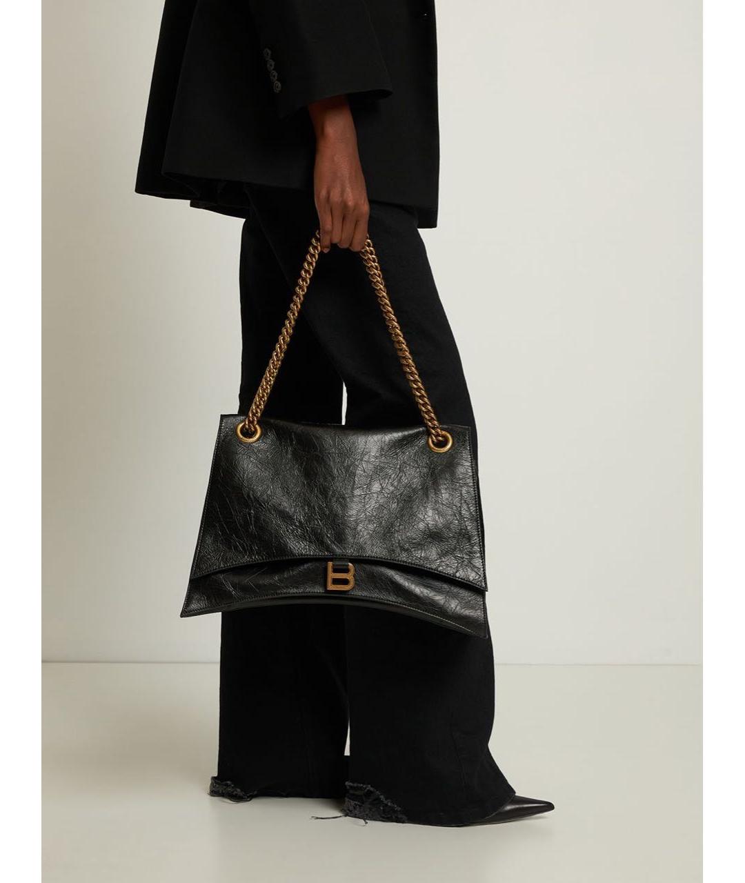 BALENCIAGA Черная сумка через плечо из лакированной кожи, фото 7